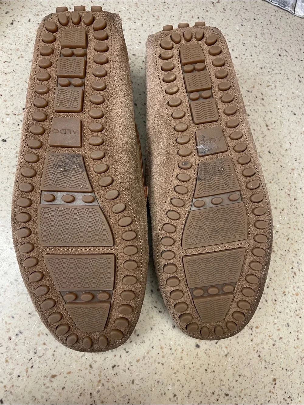 ALDO Brown Suede Men’s Slip-On Loafers with Tan Trim